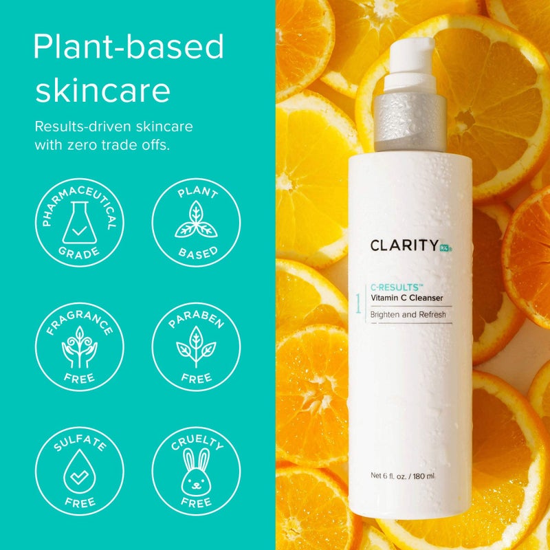 ClarityRx C-Results Vitamin C Facial Cleanser, Natural Plant-Based Brightening Face Wash with Lactic Acid (1 fl oz) - Image 5