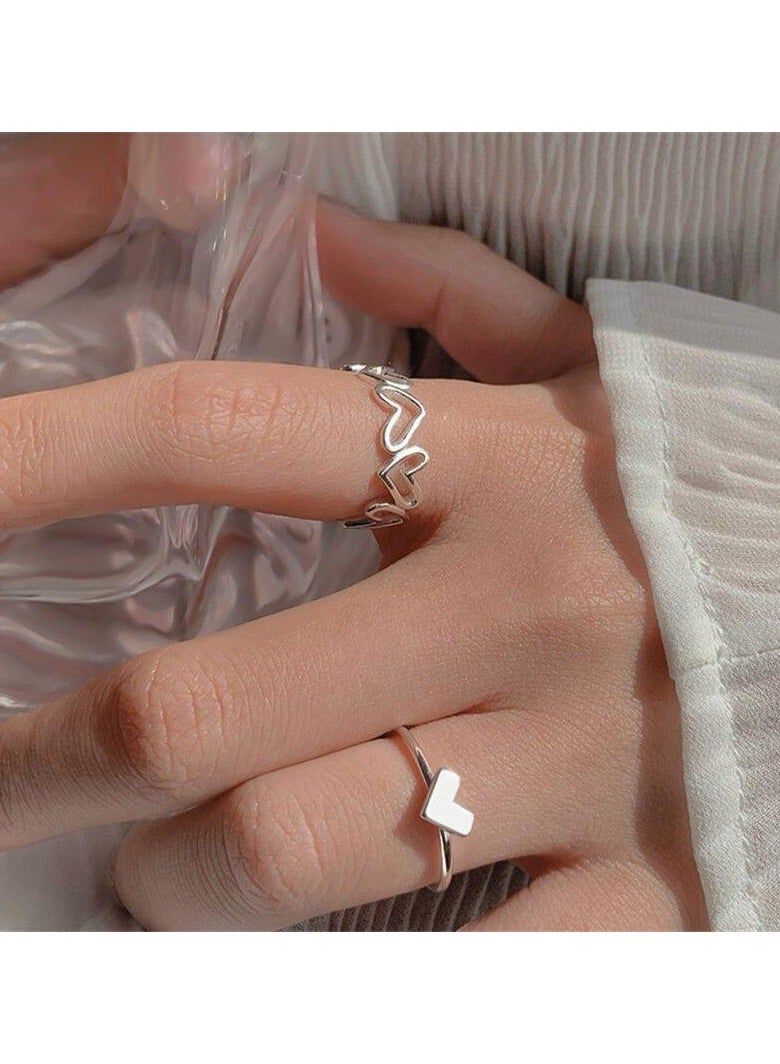 (شيفو) خاتم فضة كلاسيكي شكل مميز وجميل - Image 1