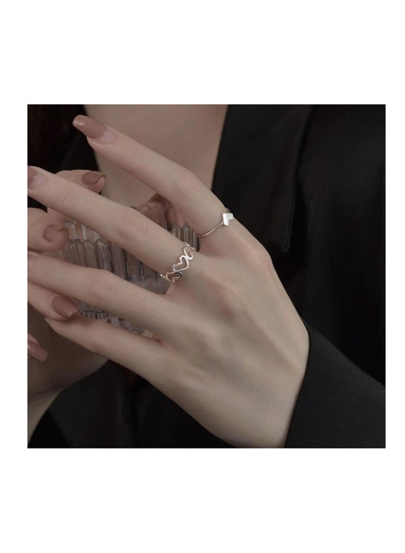 (شيفو) خاتم فضة كلاسيكي شكل مميز وجميل - Image 2