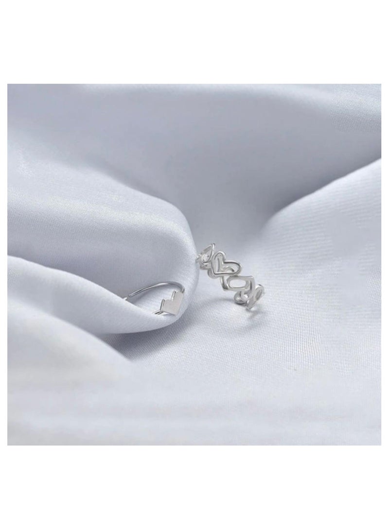 (شيفو) خاتم فضة كلاسيكي شكل مميز وجميل - Image 4