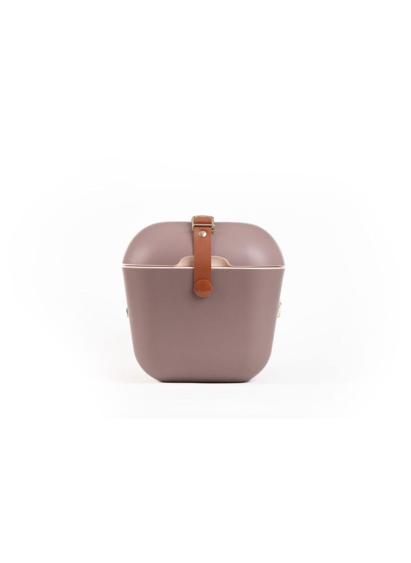 Polarbox Polarbox® 12 L Ice Box - Portable - Rigid Thermal Insulated Cooler Box - For Outdoor Beach Picnic, Party Drinks & Food Use - Storage Box - Gold Edition - Mauve Cooler with Brown Leather Strap - Image 3