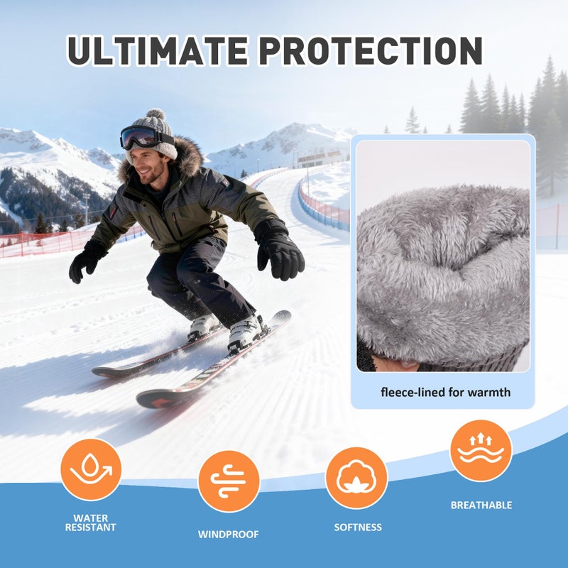 Gilotop Unisex Waterproof Winter Gloves Touchscreen,Windproof Thermal Ski Gloves for Men Women, Warm for Snowboarding, Hiking, Running,Outdoor Activities - Image 5
