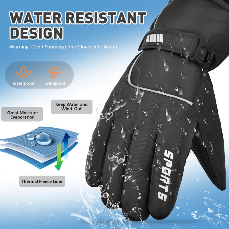 Gilotop Unisex Waterproof Winter Gloves Touchscreen,Windproof Thermal Ski Gloves for Men Women, Warm for Snowboarding, Hiking, Running,Outdoor Activities - Image 2