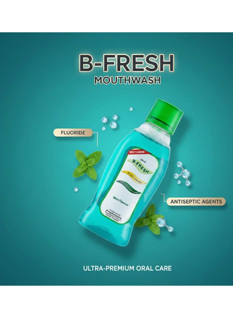 بي-فريش بي فريش مضمضة للفم بالفلوريد نعناع  250ملي - Image 3
