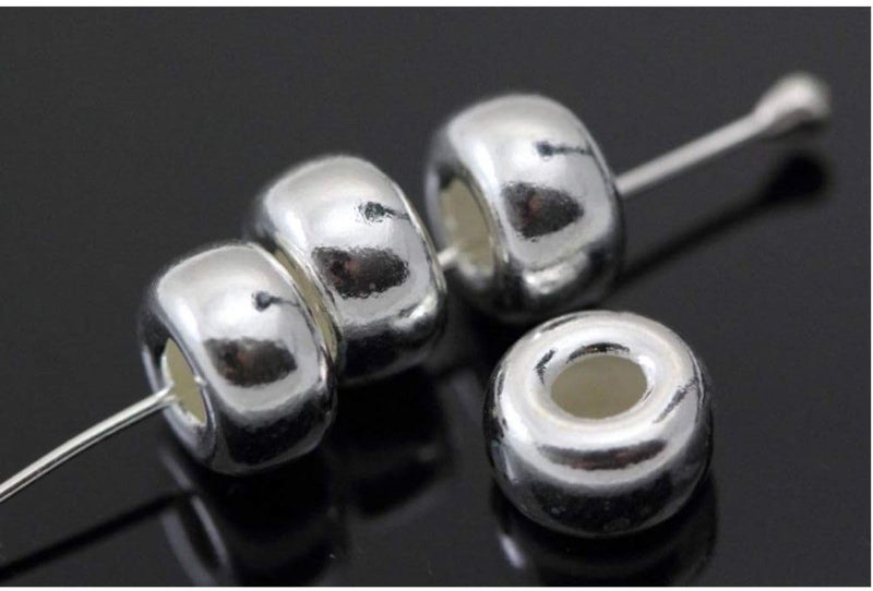 Adabele 20pcs Adabele Authentic 925 Sterling Silver Hypoallergenic Small Heishi Rondelle Loose Beads 4mm (0.16 Inch) Spacer (Large Hole 1.5mm) for DIY Craft Jewelry Making SS48 - Image 4