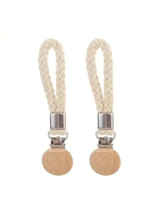 White 2 Pack Stainless Steel Towel Holders With Cotton Rope Wall Mount Bathroom Storage - Image 4