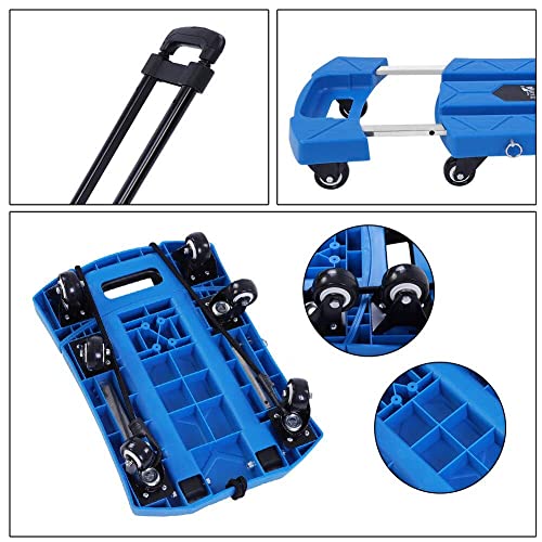 4tens Folding Hand Truck Luggage Cart with Wheels Trolley Cart for Home Office Car Travel Luggage Shopping Trolley (Platfoam Trolley) - Image 2