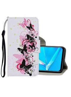 HuHa Case Cover For Realme 6i Colored Drawing Pattern Horizontal Flip Leather Case with Holder & Card Slots & Wallet Butterfly 