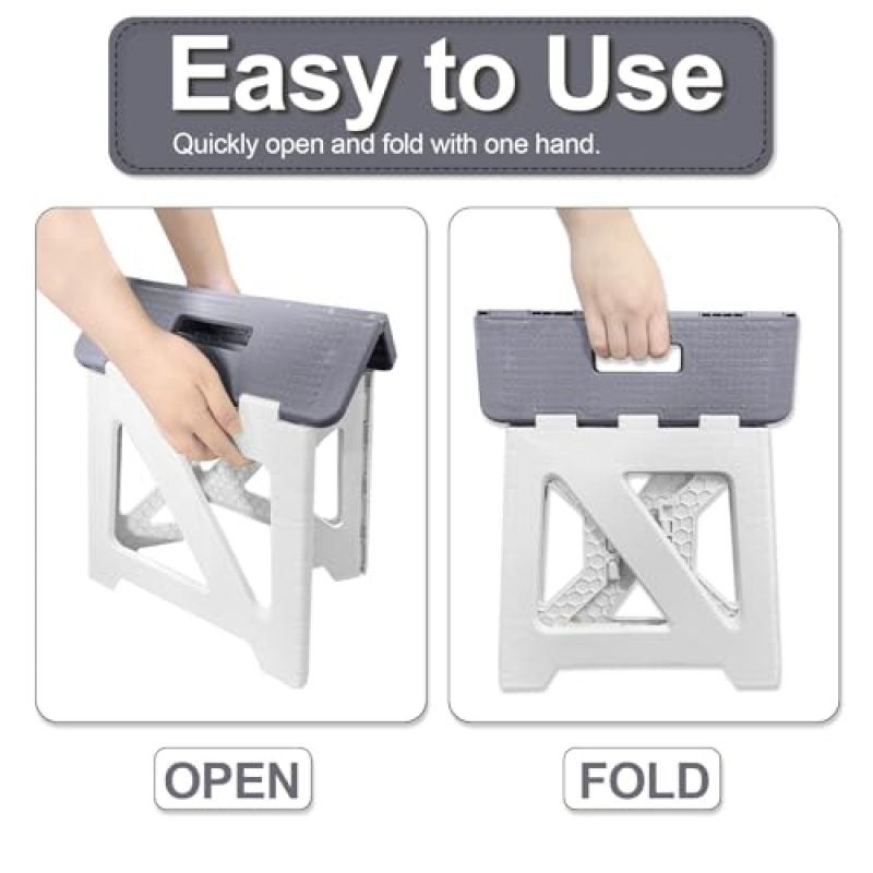 Shower Footrest Foldable Leg Shaving Pedestal - Waterproof Plastic Footstool with Corner-Friendly Design for Shower Shaving Step - Lightweight Sturdy Grey Bathroom Grooming Tool - Image 4