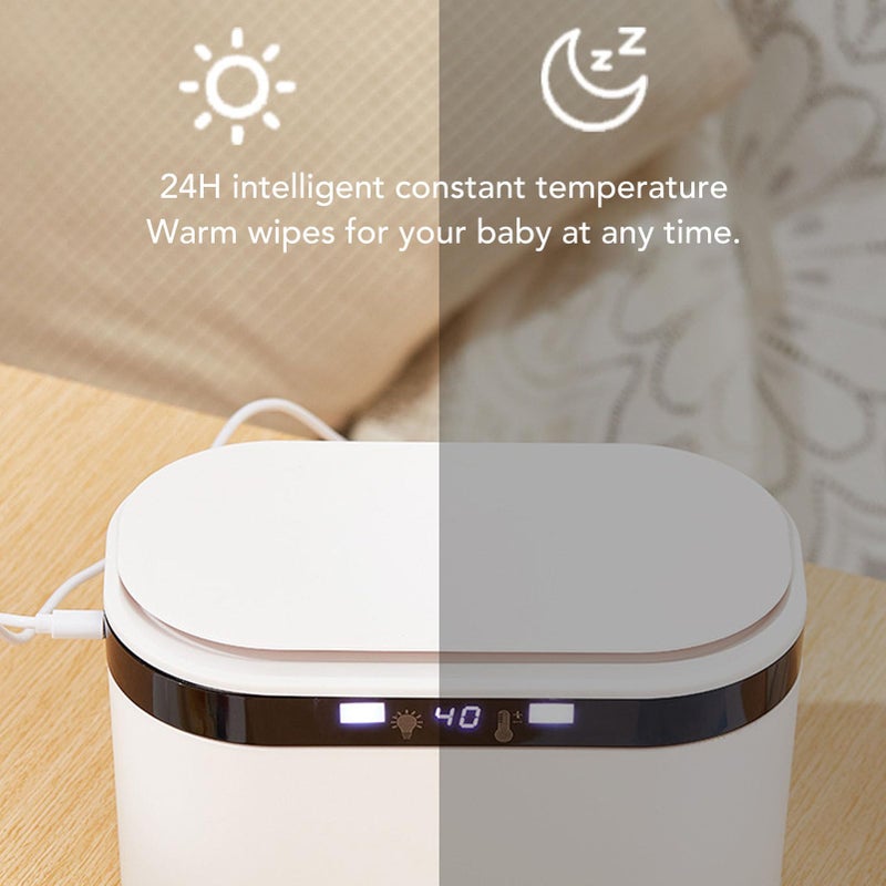 Portable Baby Wipe Warmer With LED Screen And Night Light USB Powered - Image 3