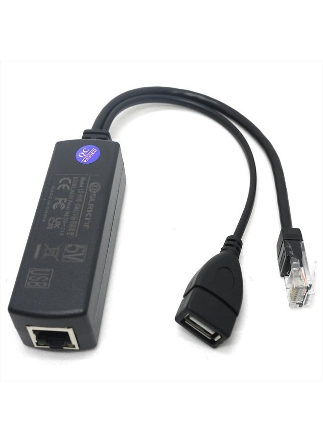 DSLRKIT Active PoE Splitter 48V to 5V 2.4A USB Type A Female 802.3af Power Over Ethernet  - Image 4