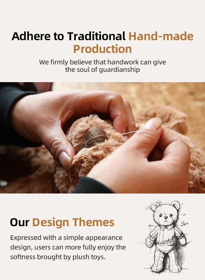 دب تيدي محشو 50 سم، دب تيدي ذو شكل فريد، دب بني محشو أشعث، لعبة قطيفة رائعة، مصنوعة من مادة حشو ناعمة فاخرة، ديكور داخلي، ديكور غرفة بطابع ممتع، هدية مثالية لجميع الأعمار - Image 2