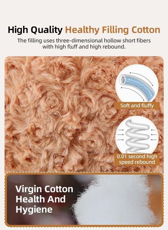 دب تيدي محشو 50 سم، دب تيدي ذو شكل فريد، دب بني محشو أشعث، لعبة قطيفة رائعة، مصنوعة من مادة حشو ناعمة فاخرة، ديكور داخلي، ديكور غرفة بطابع ممتع، هدية مثالية لجميع الأعمار - Image 4