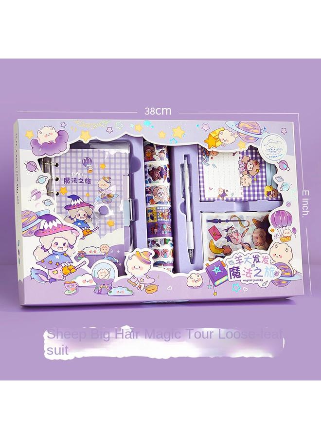 Bluejw Core Stranger Sheep Big Hair Loose-leaf Hand Book Suit Student Cartoon Girl Cute Hand Account Material Gift Box Gift - Image 1