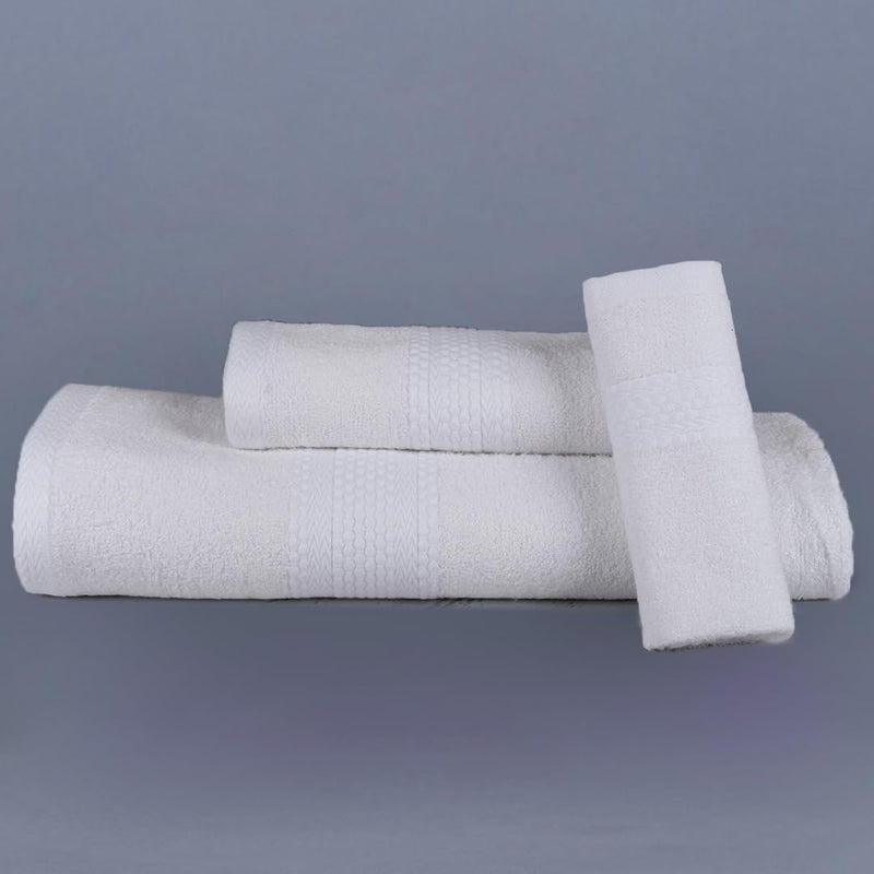 BePlush 3 Piece Towels Set Ultra Soft Highly Absorbent Anti Bacterial Bath Towel Hand Towel and Face Towel Perfect as a DiwaliHouse Warmingwedding gift 3 Gift Box White - Image 1