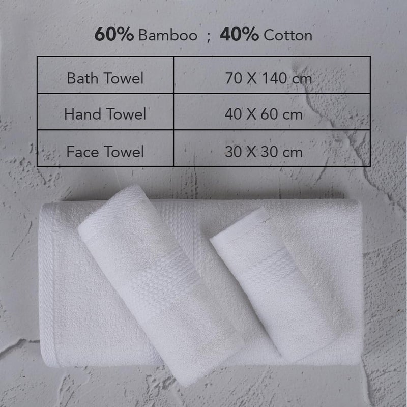 BePlush 3 Piece Towels Set Ultra Soft Highly Absorbent Anti Bacterial Bath Towel Hand Towel and Face Towel Perfect as a DiwaliHouse Warmingwedding gift 3 Gift Box White - Image 2