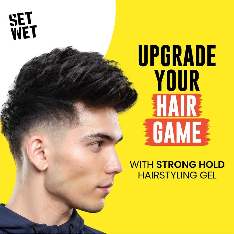 SET WET Set Wet Styling Hair Gel for Men Sport Extreme 250gm Extreme Hold High Shine For Short to Medium Hair No Alcohol No Sulphate - Image 2
