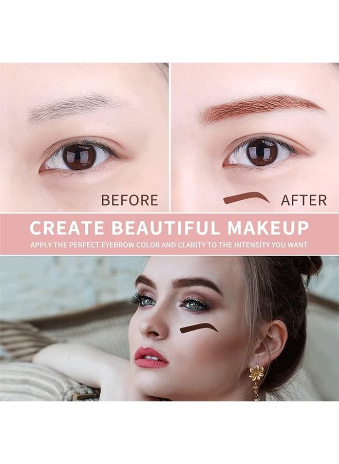 YOUNG VISION Eyebrow Stamp Shaping Kit, One Step Eyebrow Powder Stamp with 10 Reusable Eyebrow Stencils 2 Eyebrow Pen Brushes, Long Lasting Waterproof Eyebrow Makeup (Dark Brown)  - Image 5