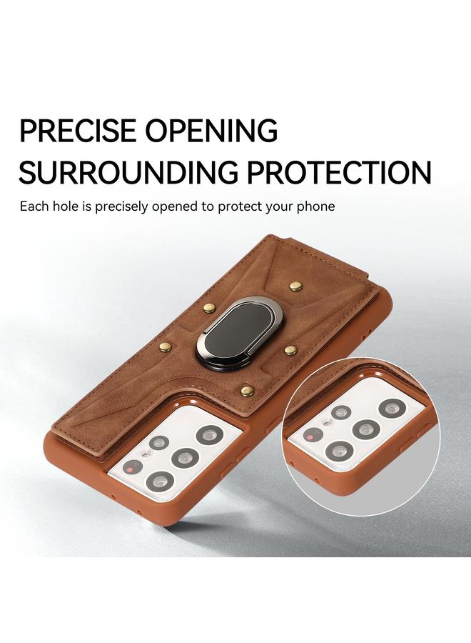 اس-توب جراب لهاتف Samsung Galaxy S21 Ultra 5G Armor Ring Wallet غطاء خلفي للهاتف - Image 5