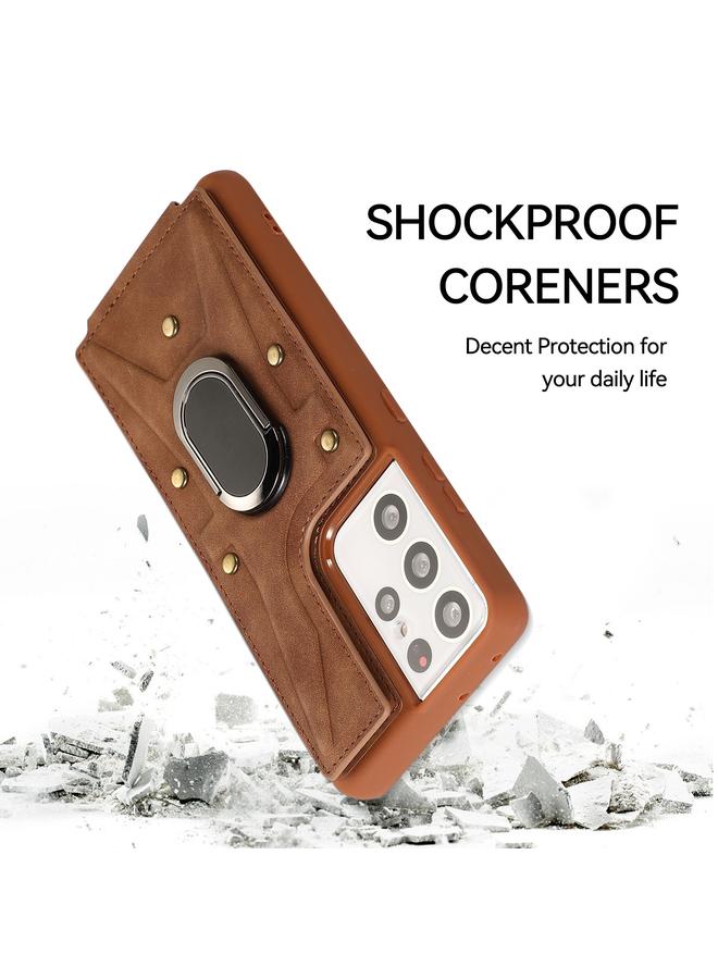 اس-توب جراب لهاتف Samsung Galaxy S21 Ultra 5G Armor Ring Wallet غطاء خلفي للهاتف - Image 3