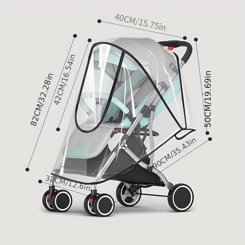 hito Stroller Rain Cover Wind Rainproof Dustproof Ventilation EVA Material - Image 3