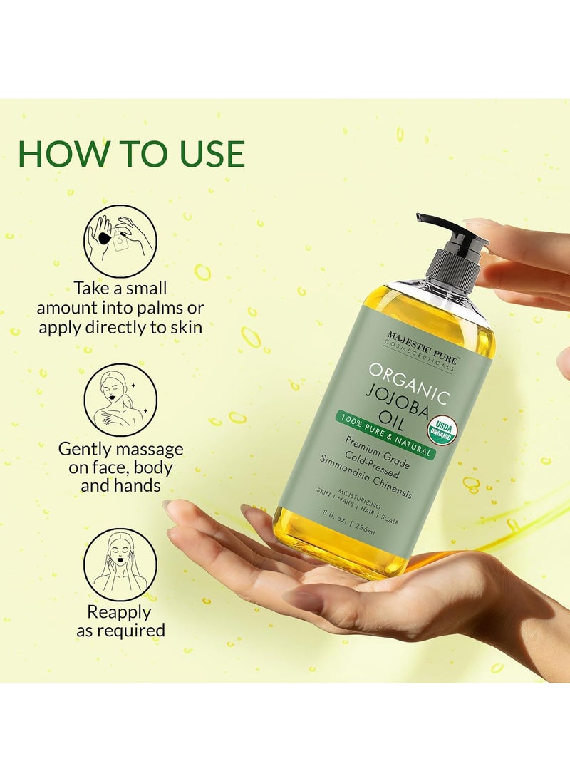 Organic Jojoba Oil | 236 ML Large | 100% Pure Jojoba Oil Organic for Skin, Hair, Scalp, Nails, Face | Cold Pressed & Hexane Free | Hair & Body Oil | 8 Fl Oz - pzsku/Z0C7932451CC26E5F523EZ/45/_/1720530199/e1c0ed97-1682-498c-a93c-da95dacf766d