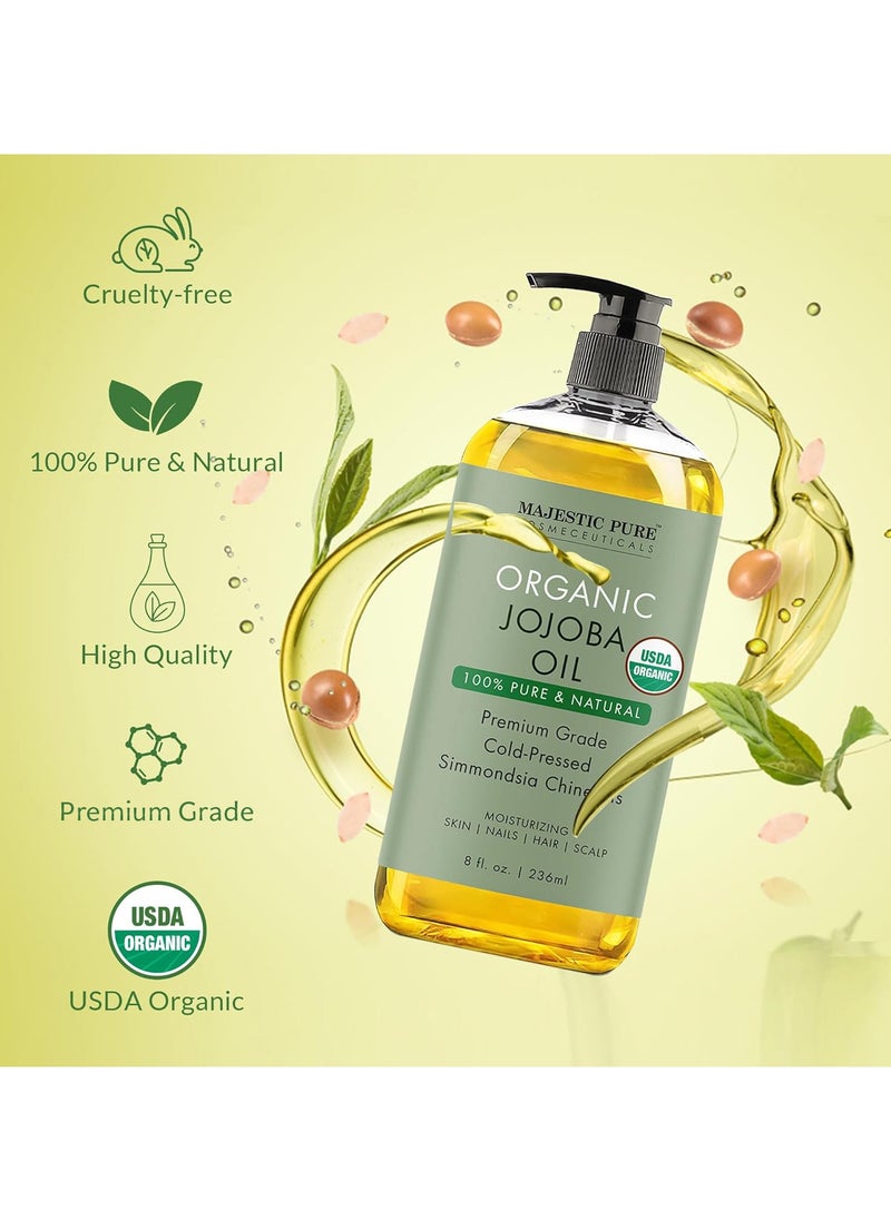 Organic Jojoba Oil | 236 ML Large | 100% Pure Jojoba Oil Organic for Skin, Hair, Scalp, Nails, Face | Cold Pressed & Hexane Free | Hair & Body Oil | 8 Fl Oz - pzsku/Z0C7932451CC26E5F523EZ/45/_/1720530210/7a31b916-f633-4919-b28f-92caa9039921