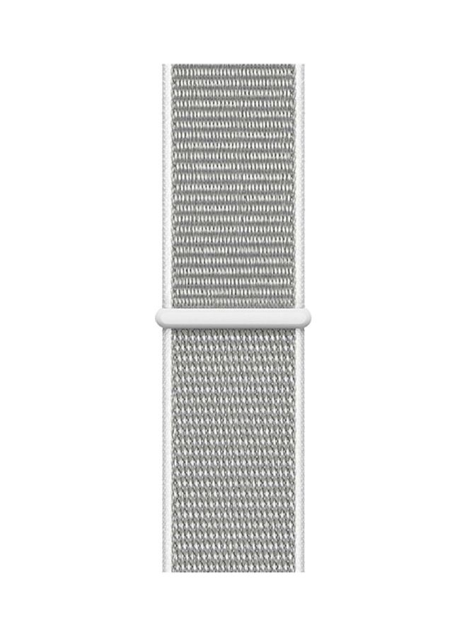 HuHa Replacement Strap Watchband For Apple Watch Series 7 41mm / 6 / SE / 5 / 4 40mm / 3 / 2 / 1 38mm White/Silver - Image 1
