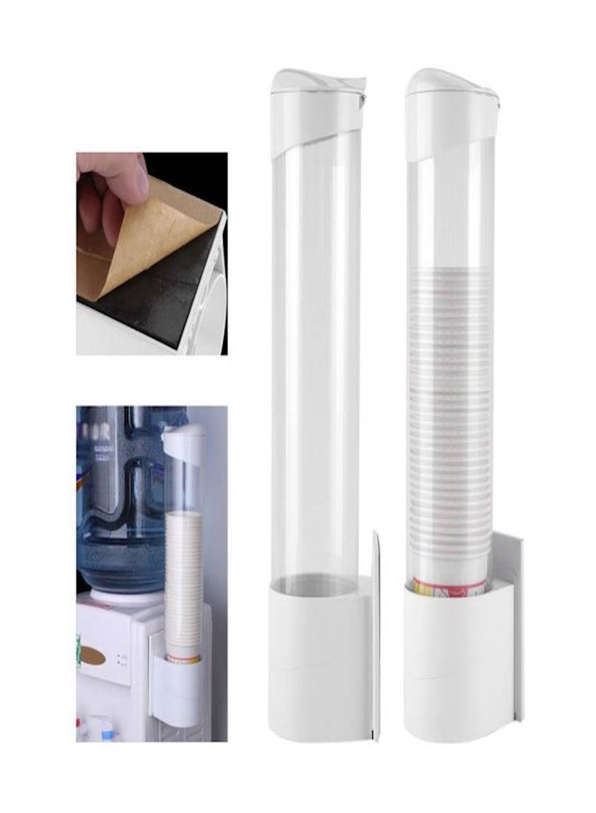 اليشمك حامل أكواب بلاستيكي موزع للأكواب الورقية مضاد للغبار أبيض/ شفاف 7.5سم - Image 3