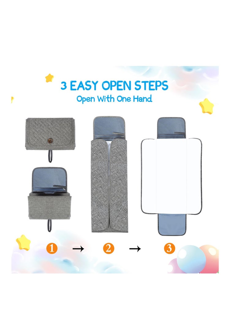 إكسفور Portable Diaper Changing Pad, Travel Baby Changing Pad, Waterproof Foldable Diaper Changing Mat, Lightweight  Compact Changing Station, Newborn Gifts - Image 5