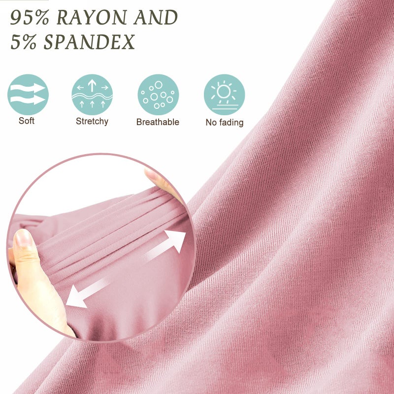 أولوولا OWLOWLA Newborn Swaddle Set Stretch Wrap Swaddle Receiving Blanket for Baby Boy Girl(Blush-rm) - Image 2