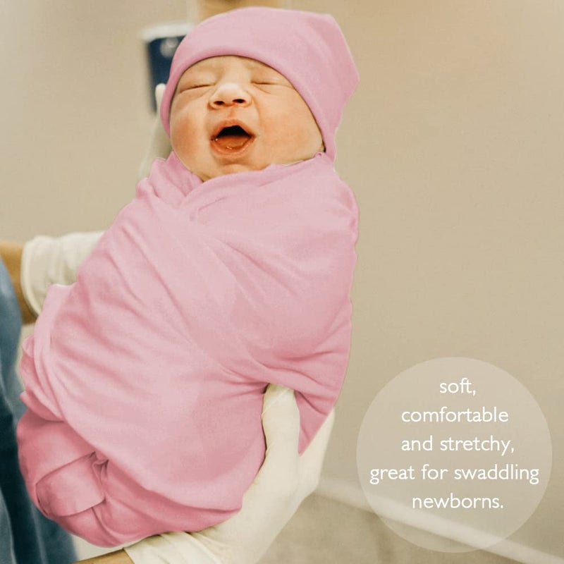أولوولا OWLOWLA Newborn Swaddle Set Stretch Wrap Swaddle Receiving Blanket for Baby Boy Girl(Blush-rm) - Image 3