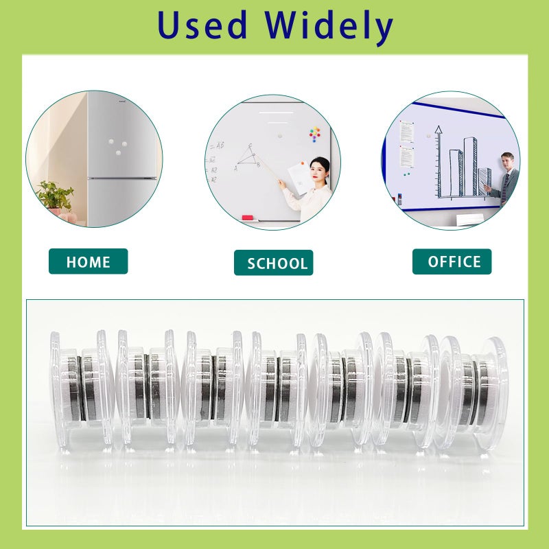 PYJLBX Fridge Magnets - 14 Pack Strong Refrigerator Magnets, Heavy Duty Small Magnets for Whiteboard, Locker, Crafts, Office, Classroom Use - Clear Decorative Cute Round Mini Magnet for Fridge (White) - Image 4