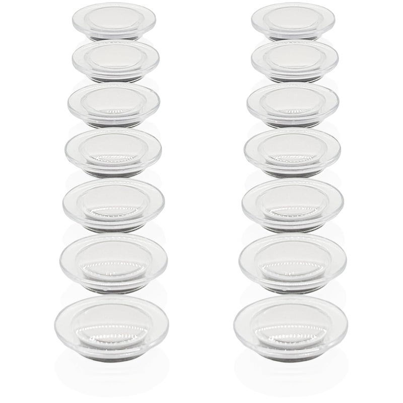 PYJLBX Fridge Magnets - 14 Pack Strong Refrigerator Magnets, Heavy Duty Small Magnets for Whiteboard, Locker, Crafts, Office, Classroom Use - Clear Decorative Cute Round Mini Magnet for Fridge (White) - Image 1