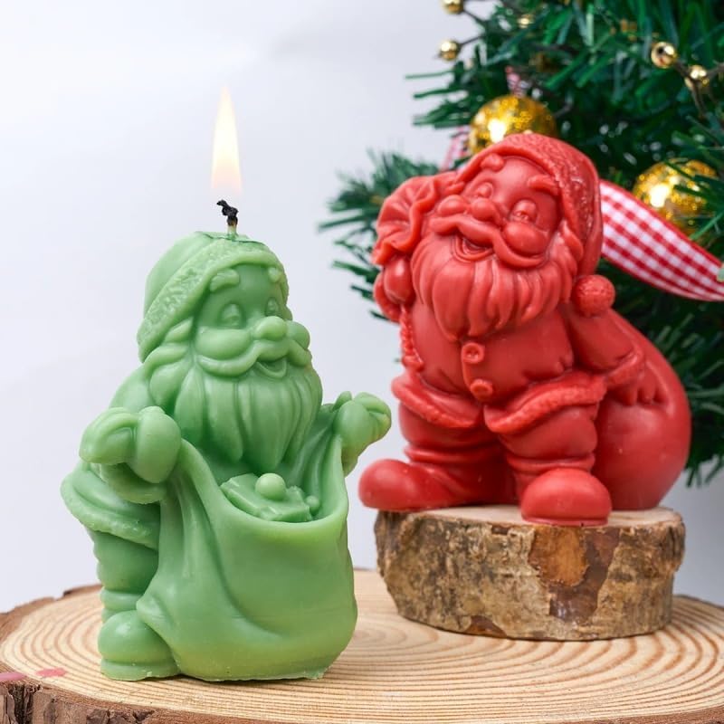 RKPM HOMES RKPM HOMES Christmas Candle Mold I 3D Santa Claus Backpack and Gift Bag Shape Silicone Scented Wax Mould I for DIY Handmade Ornament Cake Dcor Aromatherapy Soap Resin Clay Art Craft Home Dcor B - Image 3