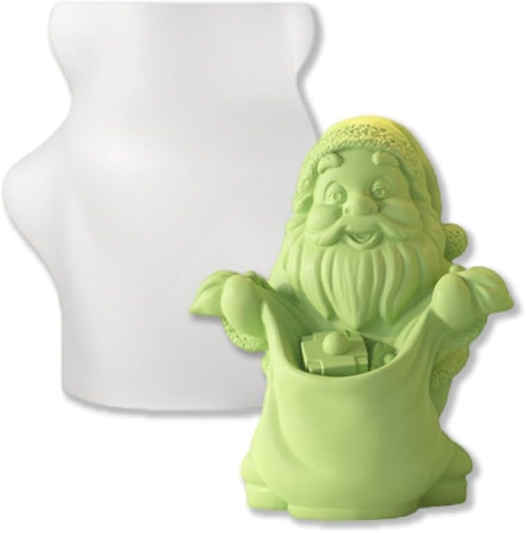 RKPM HOMES RKPM HOMES Christmas Candle Mold I 3D Santa Claus Backpack and Gift Bag Shape Silicone Scented Wax Mould I for DIY Handmade Ornament Cake Dcor Aromatherapy Soap Resin Clay Art Craft Home Dcor B - Image 1