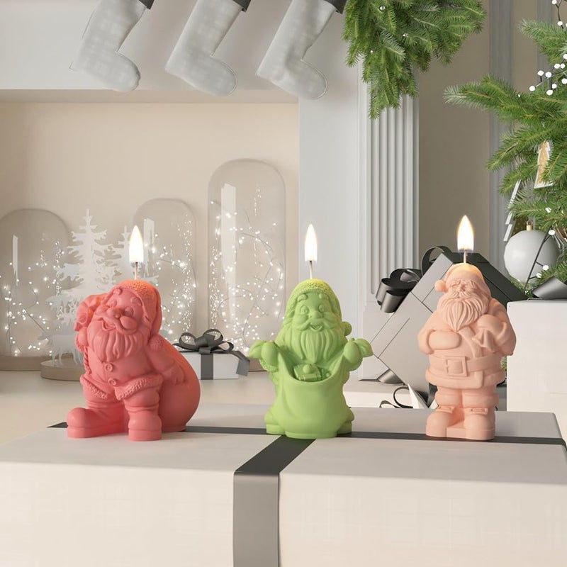 RKPM HOMES RKPM HOMES Christmas Candle Mold I 3D Santa Claus Backpack and Gift Bag Shape Silicone Scented Wax Mould I for DIY Handmade Ornament Cake Dcor Aromatherapy Soap Resin Clay Art Craft Home Dcor B - Image 5