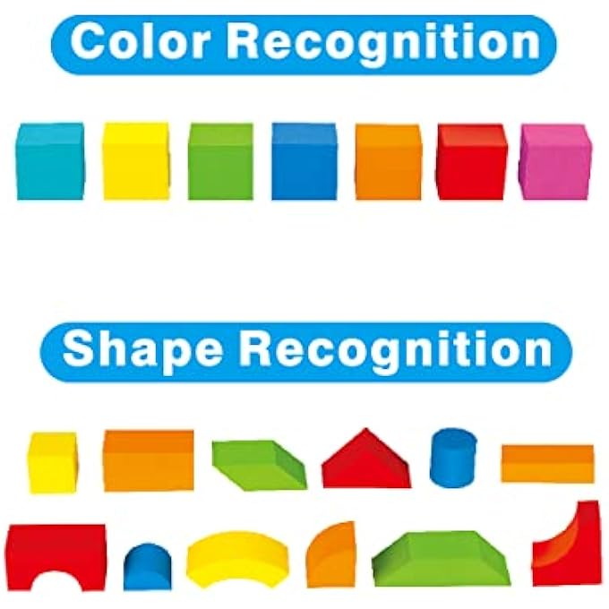 FOAM BUILDING BLOCKS FOR TODDLERS 1-3, 81 PIECES SOFT STACKING BLOCKS TOY SET, BABY BATH FOAM TOYS, SENSORY AND MONTOSORRI TOYS FOR BOYS & GIRLS 18+ MONTHS - Image 5