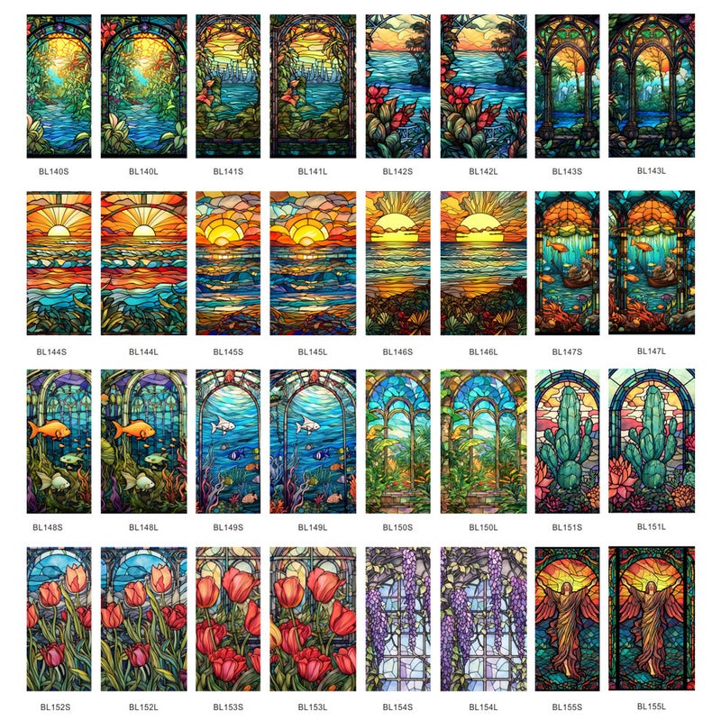 Bl112-170 Flower Sea Electrostatic Glass Sticker Pvc Glue-Free Window Film Home Decoration Window Grille Glass Sticker - Image 2