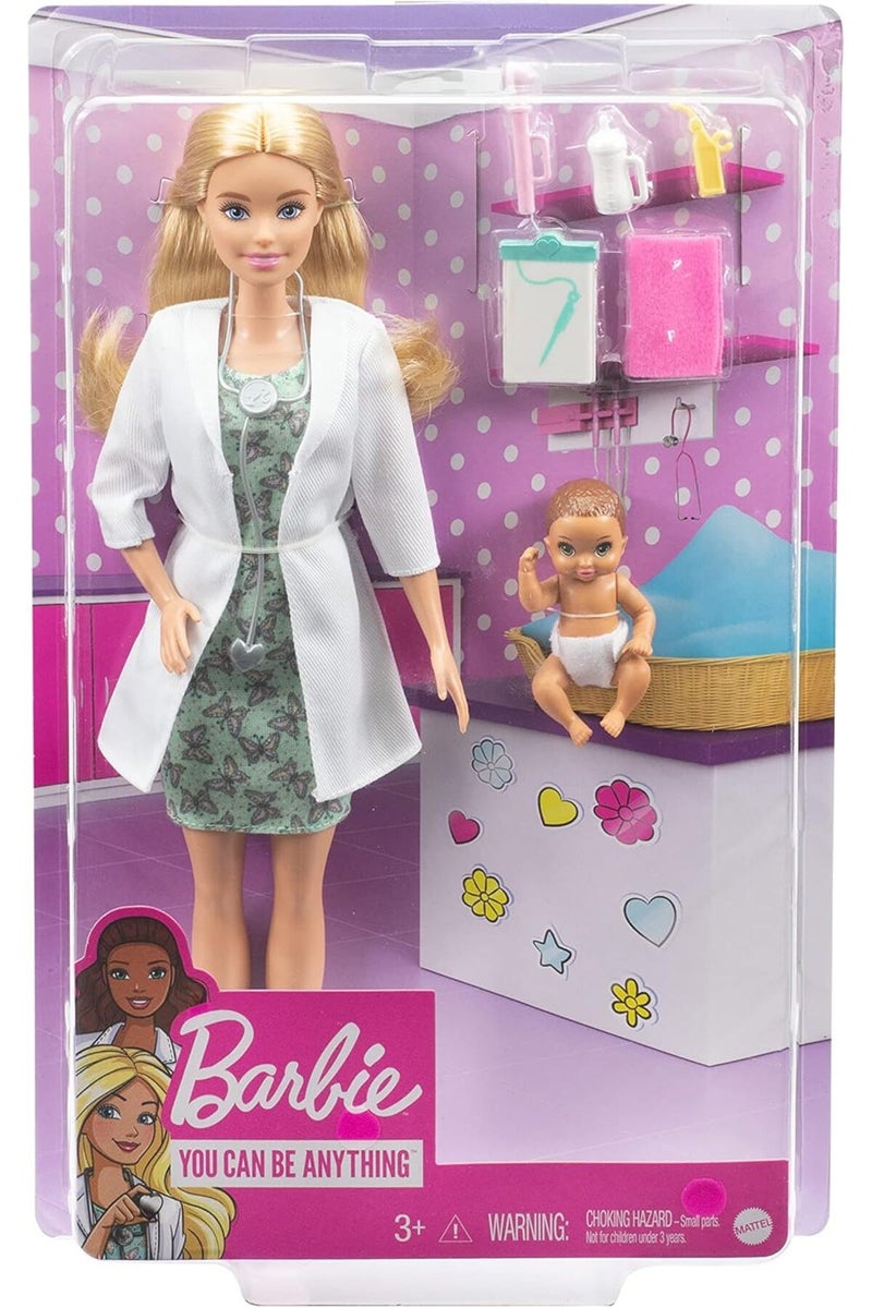 Barbie Baby Doctor Playset with Blonde Doll, Infant Doll, Doctor Toy Accessories - Image 3