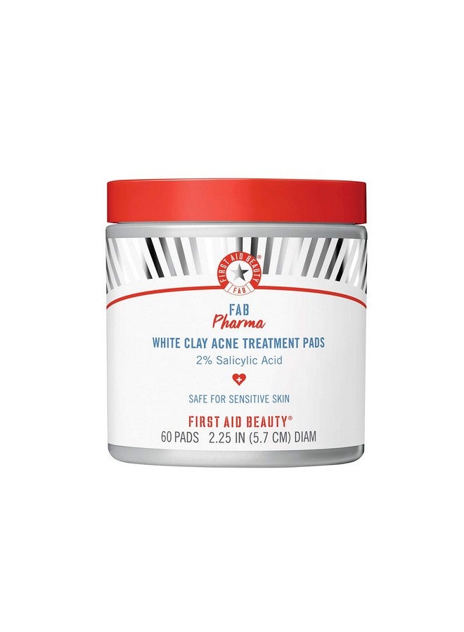 First Aid Beauty Irst Aid Beauty Fab Pharma White Clay Acne Treatment Pads 2% Salicylic Acid Treatment For Breakouts Whiteheads Blackheads And Acne - Image 1
