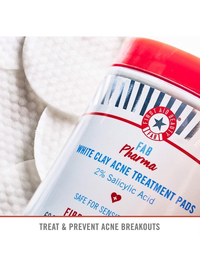 First Aid Beauty Irst Aid Beauty Fab Pharma White Clay Acne Treatment Pads 2% Salicylic Acid Treatment For Breakouts Whiteheads Blackheads And Acne - Image 4