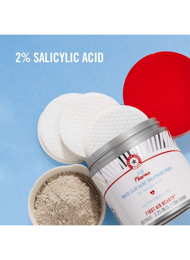 First Aid Beauty Irst Aid Beauty Fab Pharma White Clay Acne Treatment Pads 2% Salicylic Acid Treatment For Breakouts Whiteheads Blackheads And Acne - Image 3