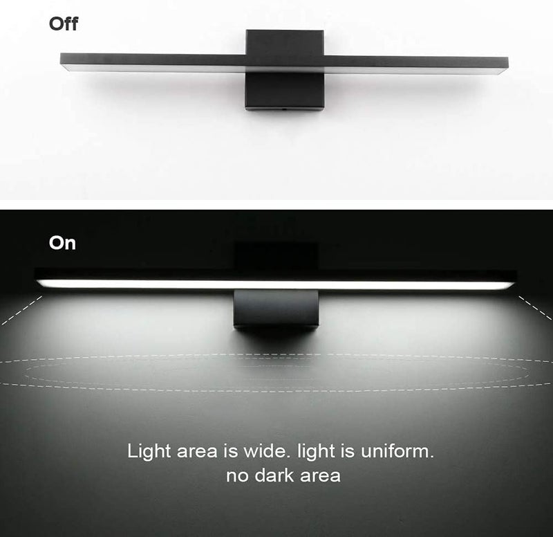Ralbay 24in Dimmable Black Vanity Light with Remote Control Color Temperature Adjustable 20W Modern LED Bathroom Lighting Fixture - Image 4