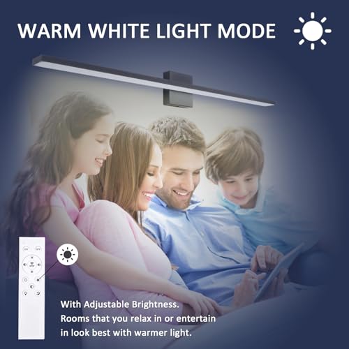Ralbay 24in Dimmable Black Vanity Light with Remote Control Color Temperature Adjustable 20W Modern LED Bathroom Lighting Fixture - Image 3