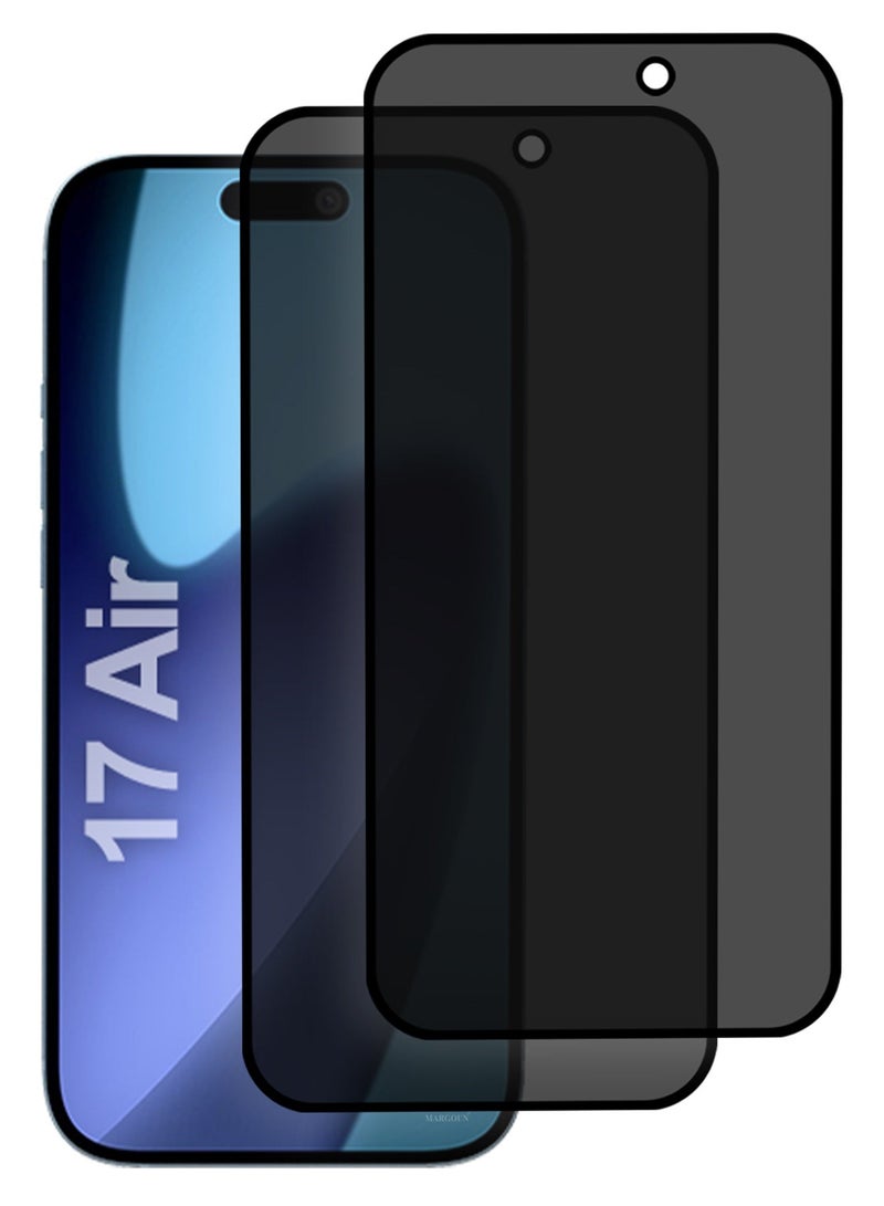 الطين ايزو 2 قطعة من واقي الشاشة الخصوصية الممتاز لجهاز iPhone 17، زجاج مقسى مضاد للتجسس، View HD واضح وسهل التركيب، لون أسود شفاف - Image 2