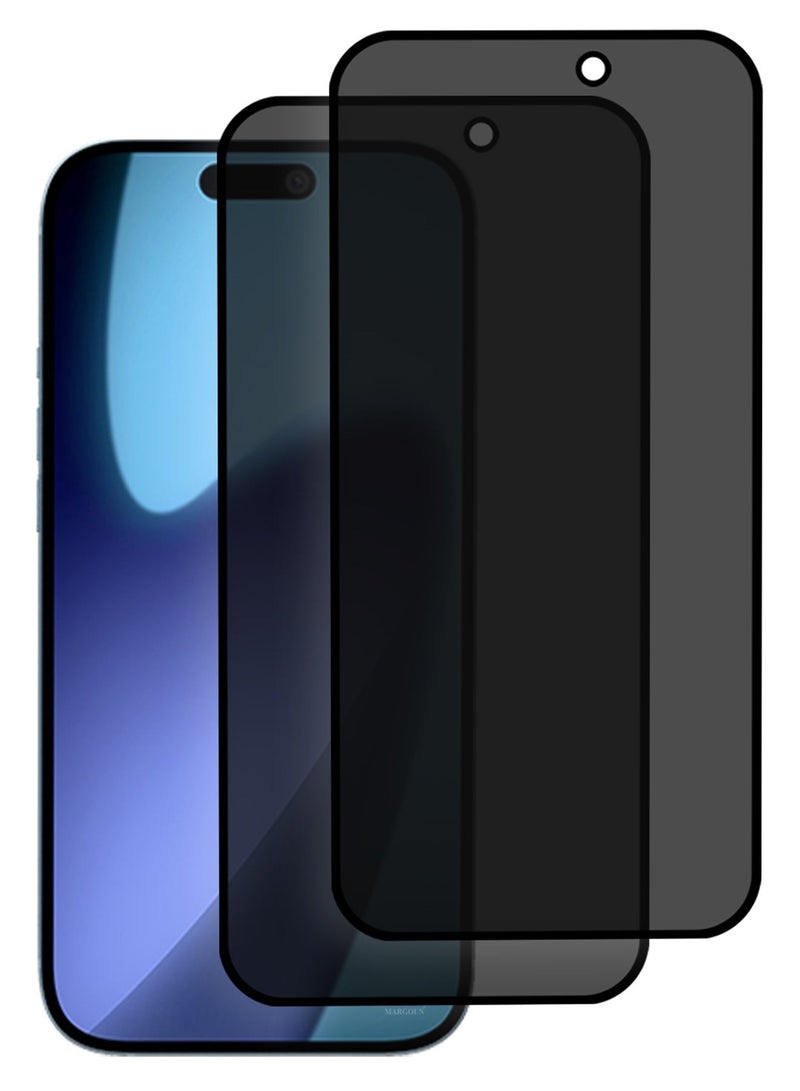 الطين ايزو 2 قطعة من واقي الشاشة الخصوصية الممتاز لجهاز iPhone 17، زجاج مقسى مضاد للتجسس، View HD واضح وسهل التركيب، لون أسود شفاف - Image 3