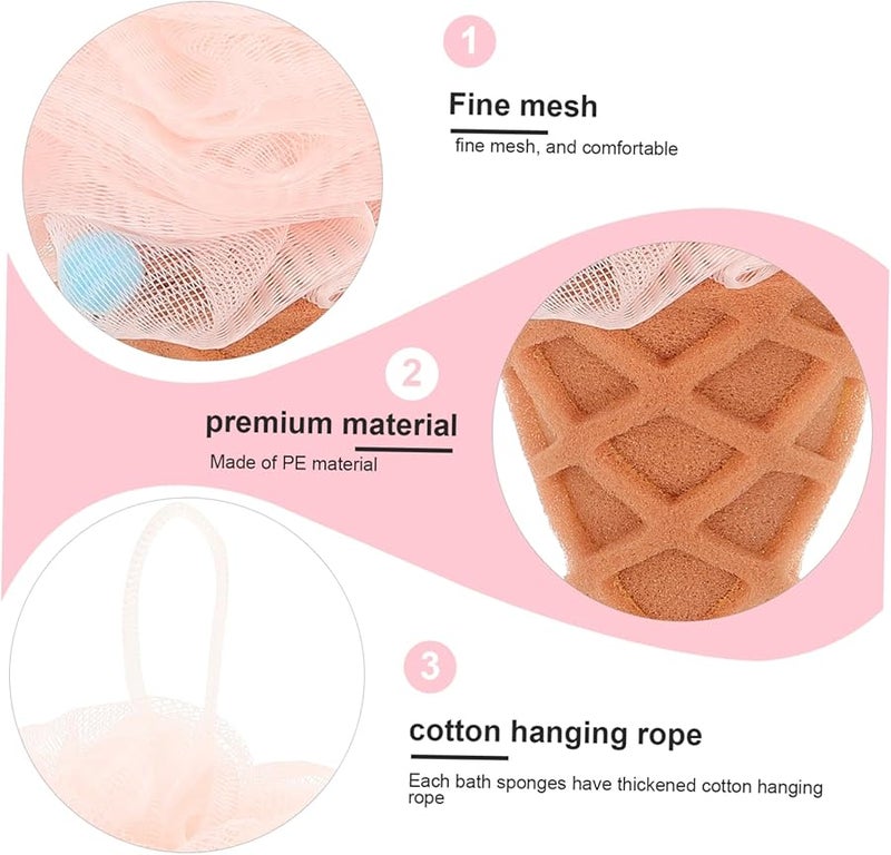 3Pcs Exfoliating Bath Balls Soft Mesh Pouf Shower Scrubber For Gentle Skin Care - Image 4