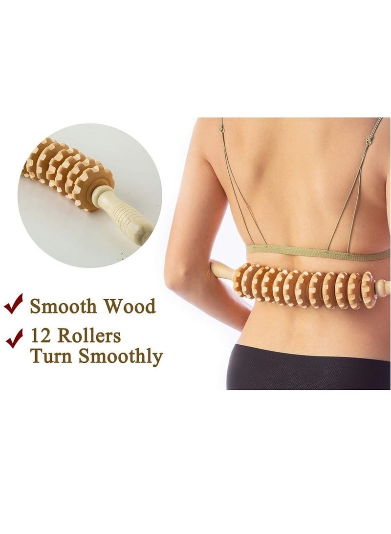 Wood Massage Tools, 3Pieces Wood Therapy Massage Tools, Wood Massager Roller Tool for Soft Tissue Therapy/Lymphatic Drainage/Muscle Pain Relief - Image 5