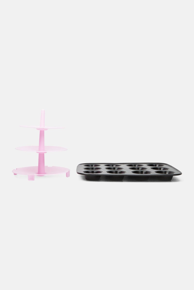 ibili 12 Muffin Mold With Top With Support, Black  - Image 3